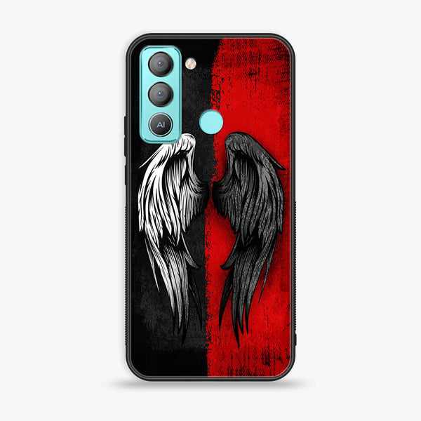 Tecno POP 5 LTE Angel Wings 2.0 Design 10 Premium Printed Glass soft Bumper shock Proof Case CS-33686