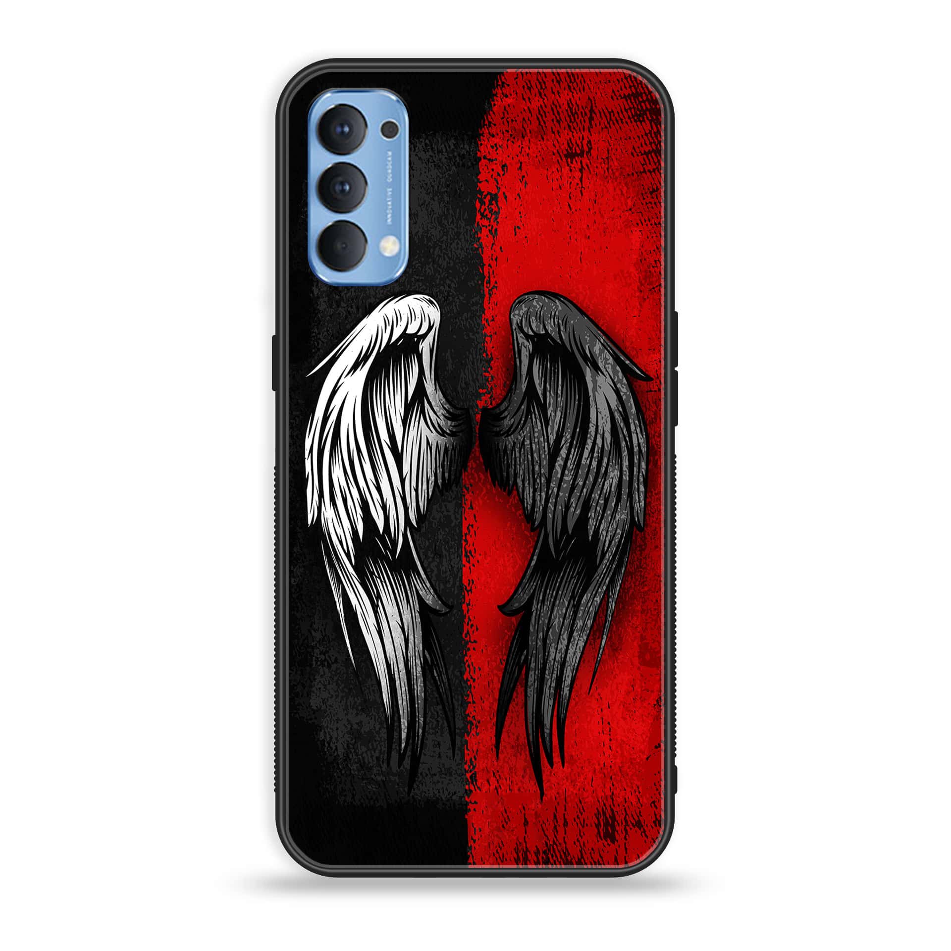 Oppo Reno 5 Pro 5G Angel Wings 2.0 Series Premium Printed Glass soft Bumper shock Proof Case
