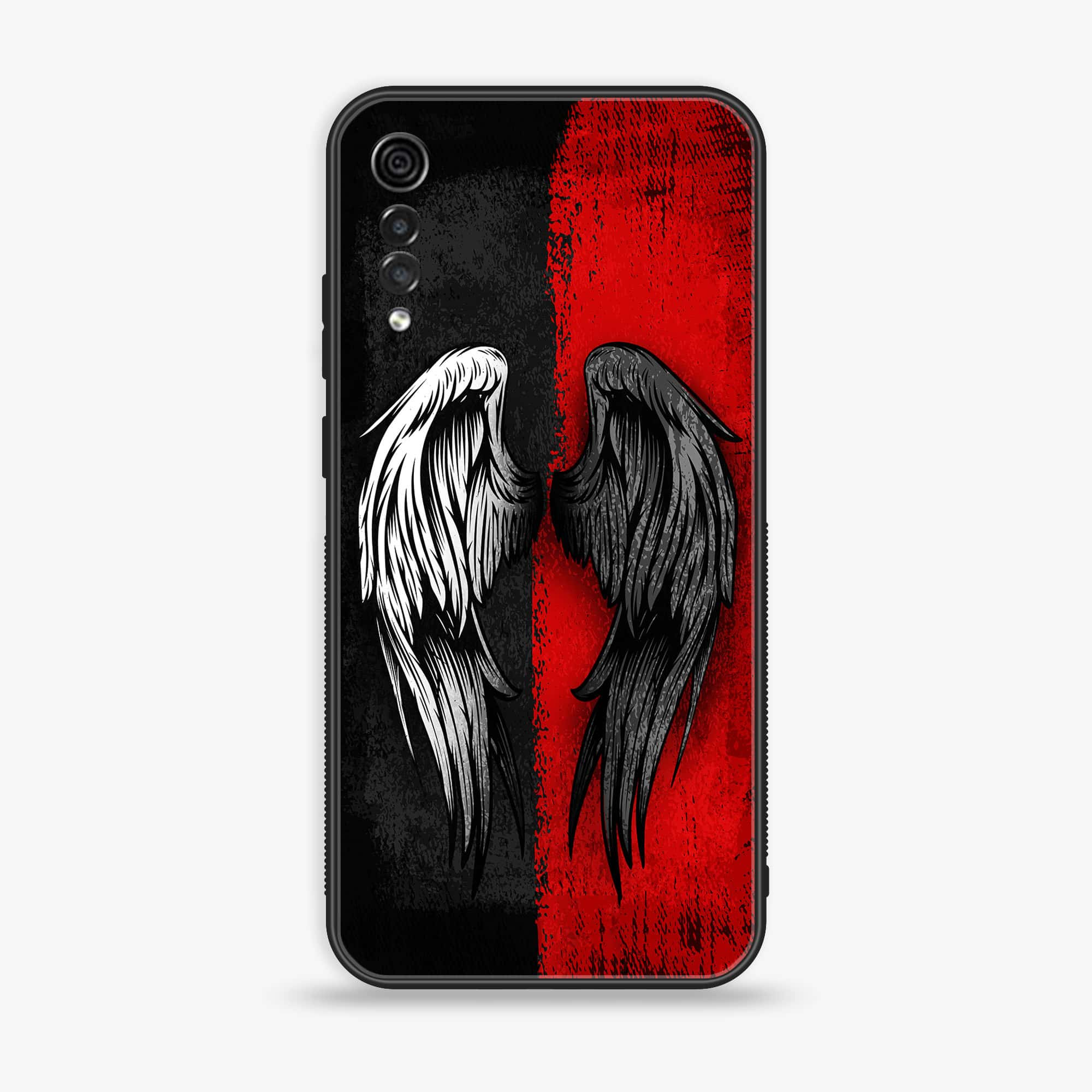 LG Velvet - Angel Wings 2.0 Series - Premium Printed Glass soft Bumper shock Proof Case