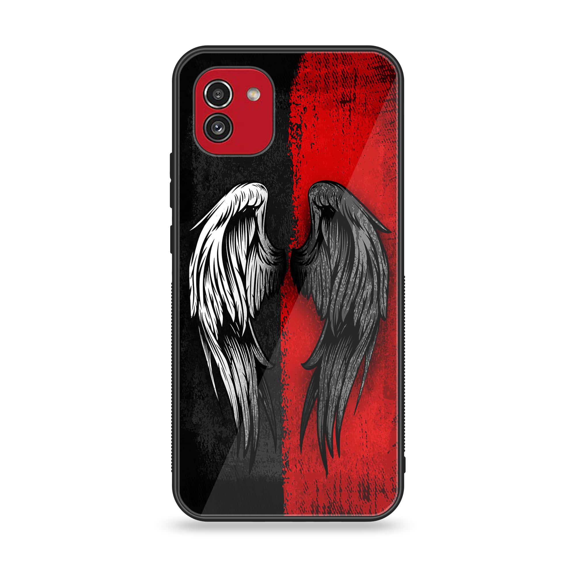 Samsung Galaxy A03 - Angel Wings 2.0 Series - Premium Printed Glass soft Bumper shock Proof Case