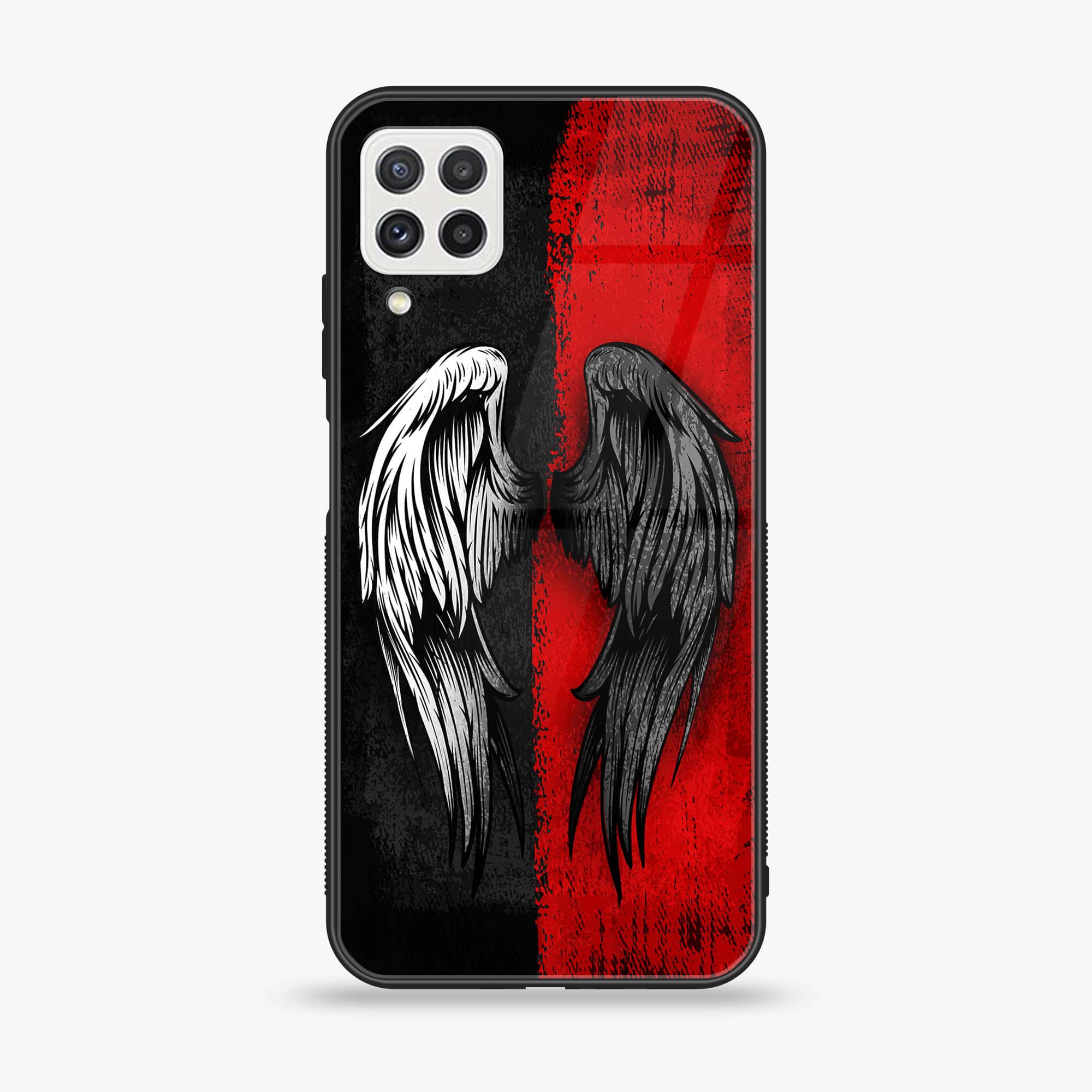 Samsung Galaxy A22 - Angel Wings 2.0 Series - Premium Printed Glass soft Bumper shock Proof Case