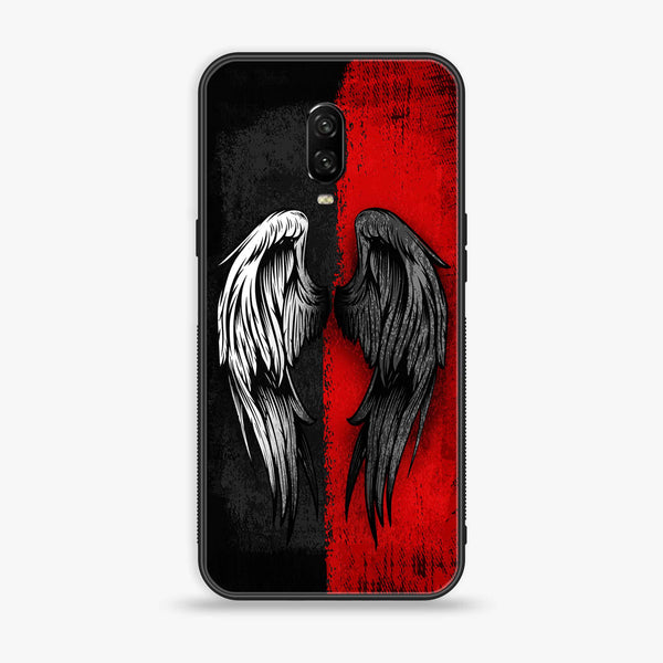 OnePlus 6T - Angel Wings 2.0 Design 10- Premium Printed Glass soft Bumper shock Proof Case CS-10680 CS-12572