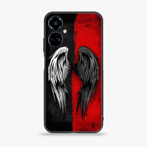 Tecno Camon 19 Pro  Angel Wings 2.0 series Premium Printed Glass soft Bumper shock Proof Case
