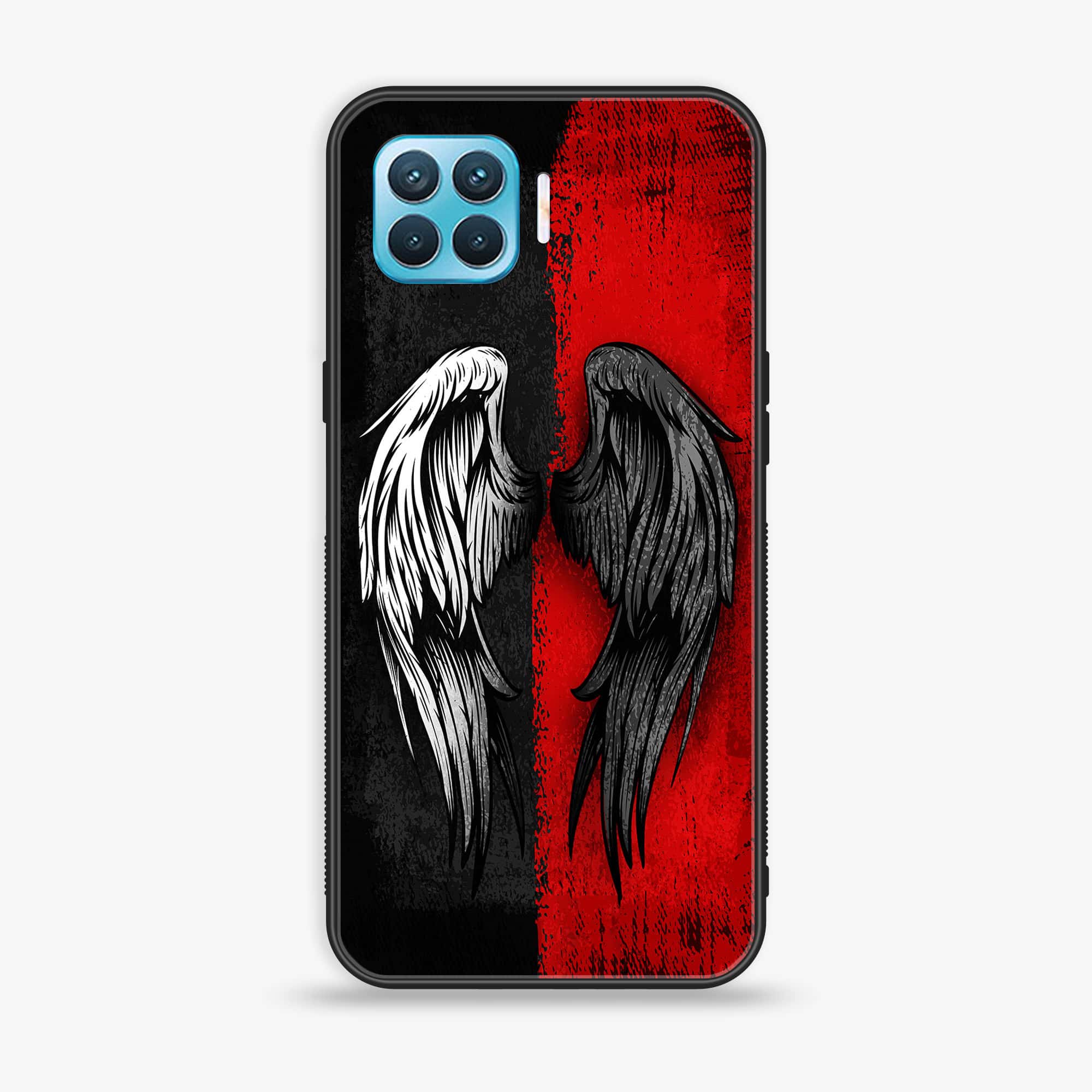 Oppo F17 Pro - Angel Wings 2.0 Series - Premium Printed Glass soft Bumper shock Proof Case