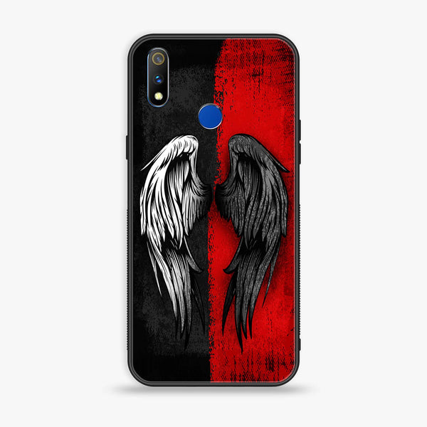 Realme 3 Pro Angel Wings 2.0 Series Premium Printed Glass soft Bumper shock Proof Case