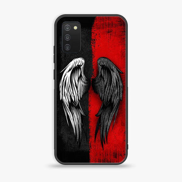 Samsung Galaxy A03s - Angel Wings 2.0 Series - Premium Printed Glass soft Bumper shock Proof Case