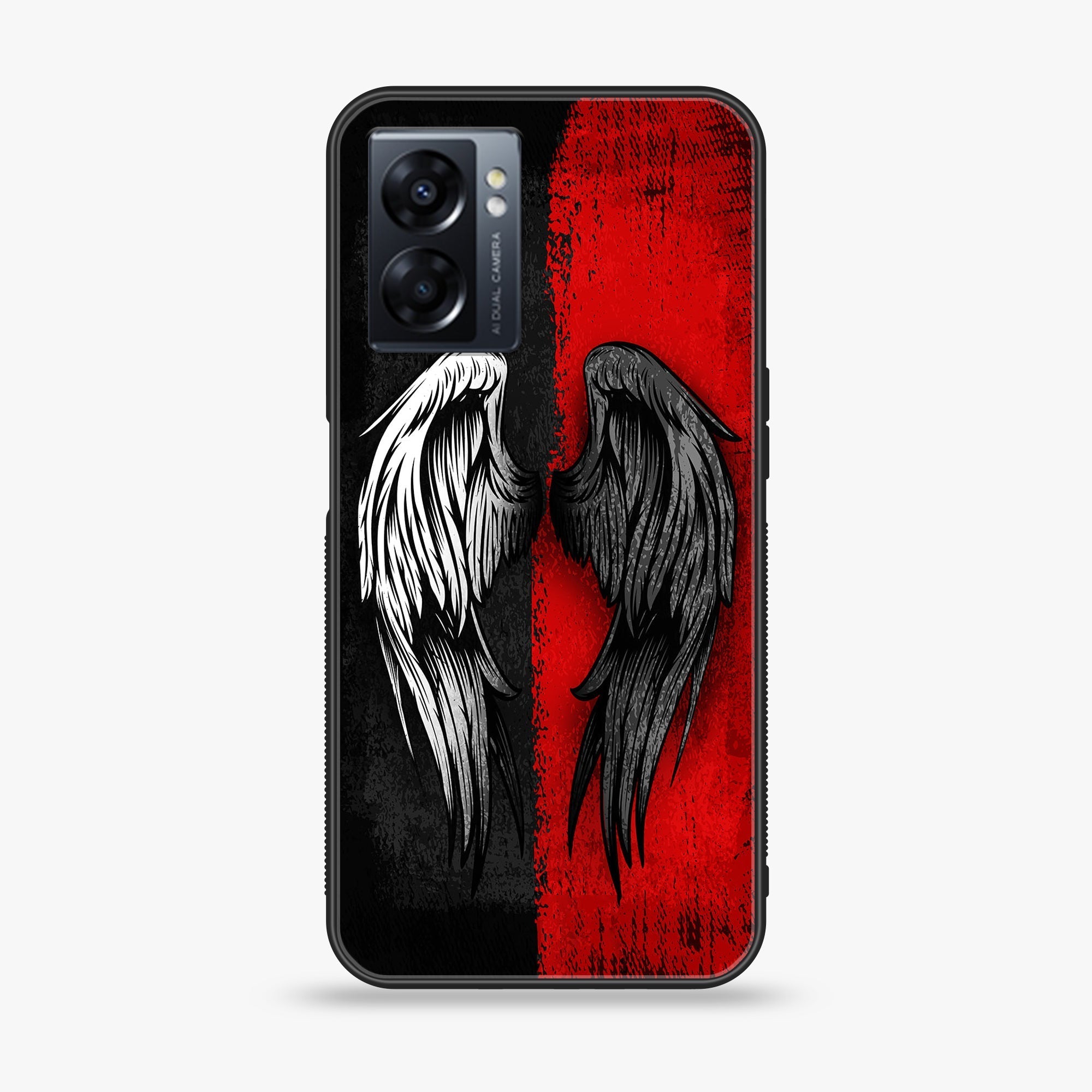 Oppo A77 4G - Angel Wings 2.0 Series - Premium Metal Printed soft Bumper shock Proof Case