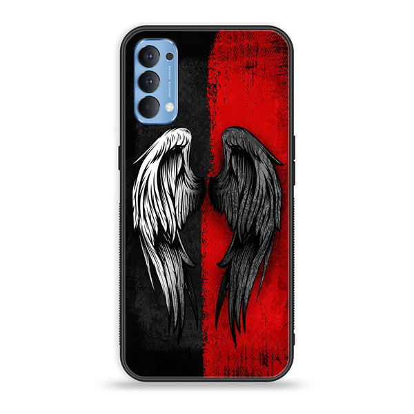Oppo Reno 4 4G Angel Wings 2.0 Series  Premium Printed Glass soft Bumper shock Proof Case