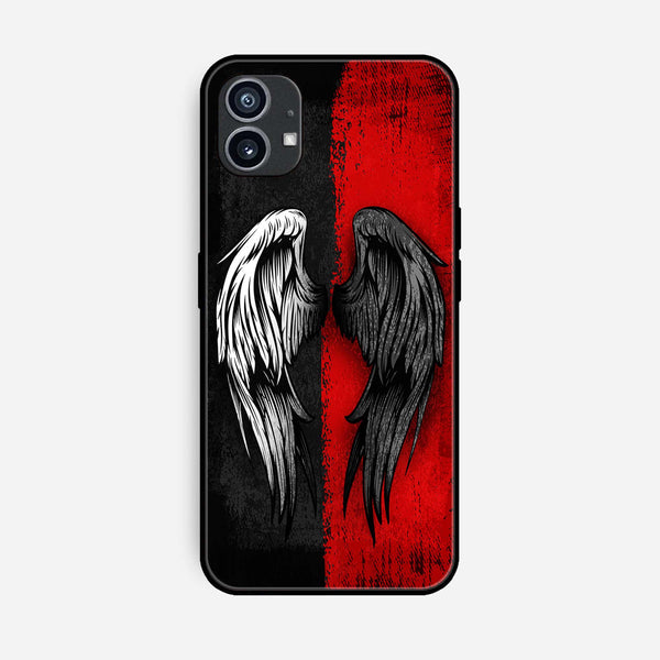 Nothing Phone (1)  Angel Wings 2.0 Series Premium Printed Glass soft Bumper shock Proof Case