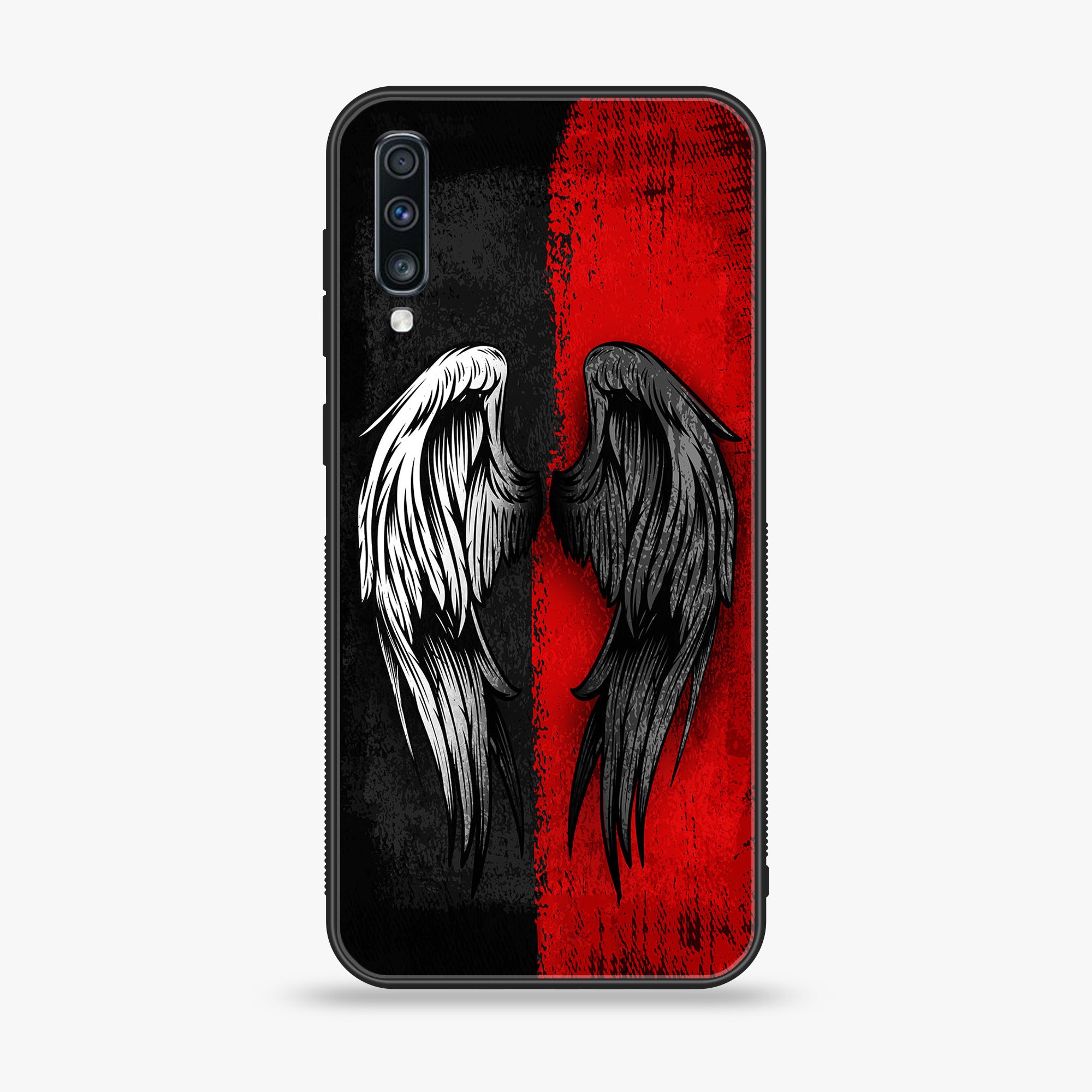 Samsung Galaxy A70 - Angel Wings 2.0  Series - Premium Printed Glass soft Bumper shock Proof Case