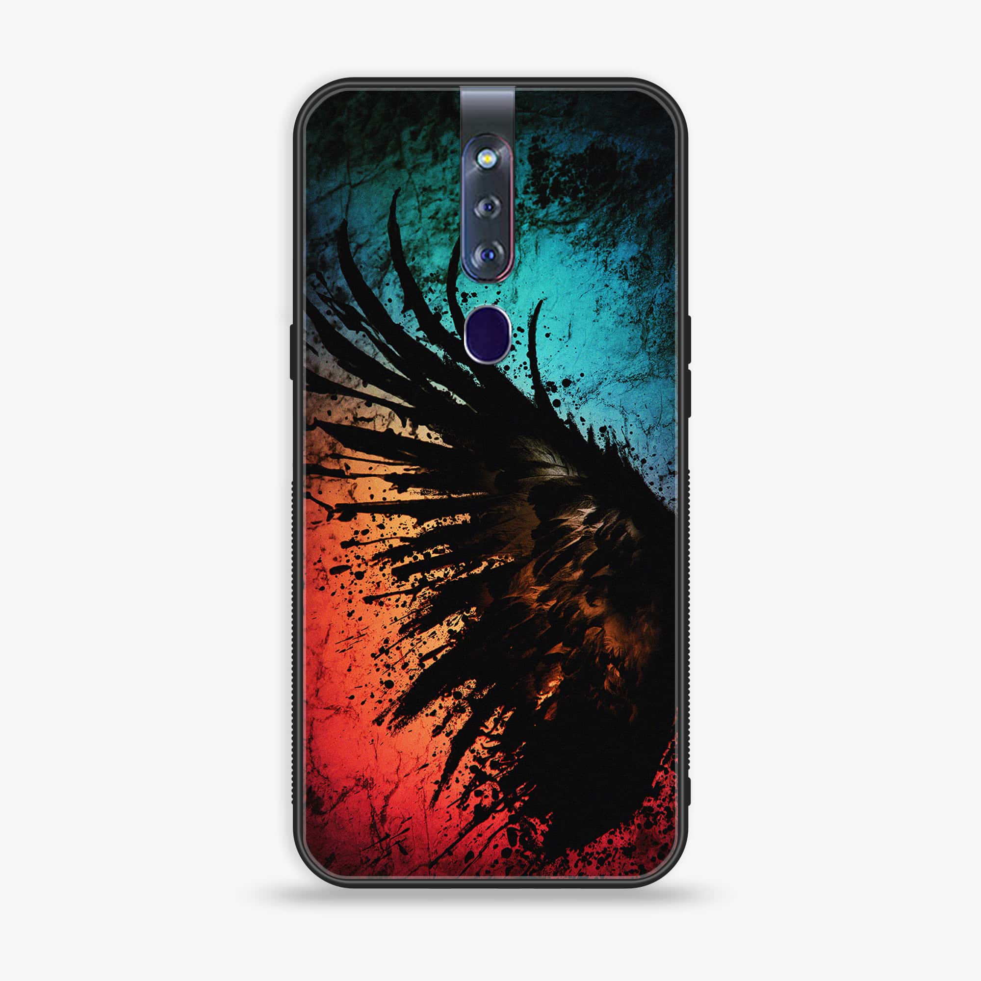 Oppo F11 Pro Angel Wings 2.0 Series Premium Printed Glass soft Bumper shock Proof Case
