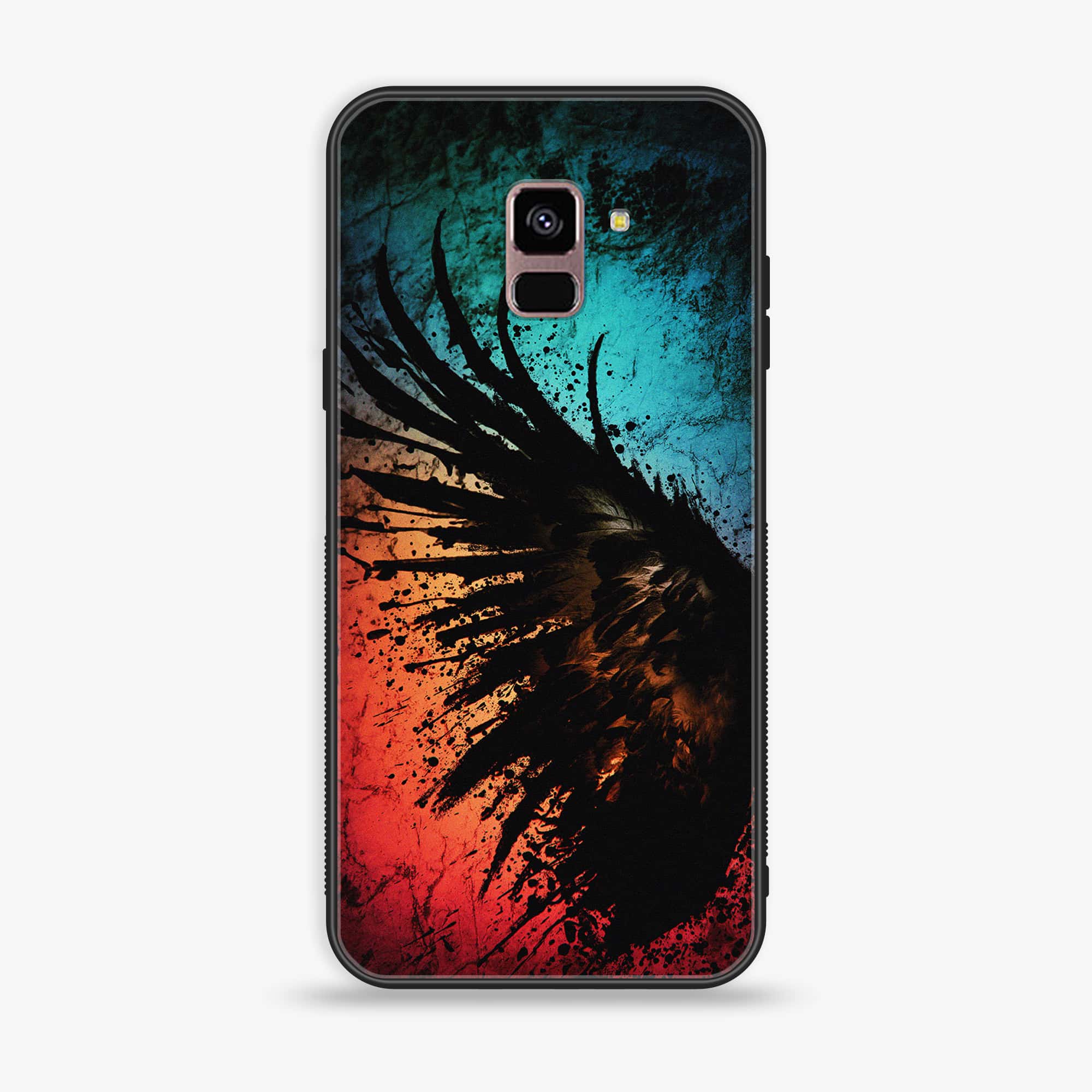 Samsung Galaxy A8+ (2018) - Angel Wings 2.0 Series - Premium Printed Glass soft Bumper shock Proof Case