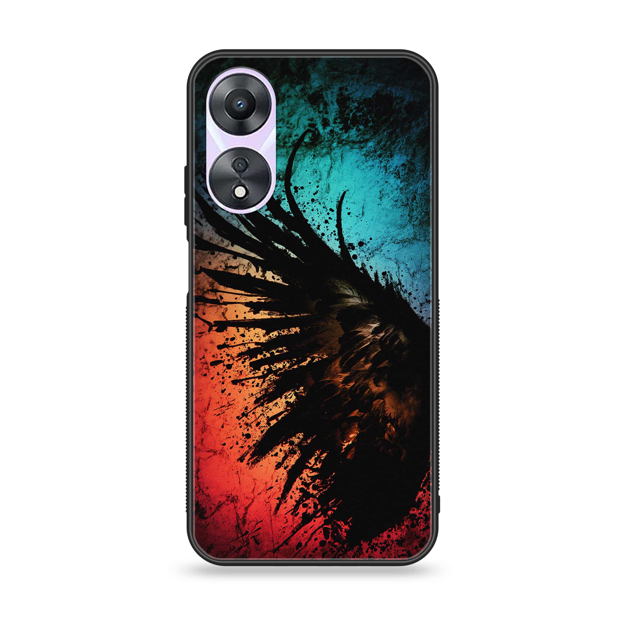 Oppo A78 4G - Angel Wings 2.0 Series - Premium Printed Glass soft Bumper shock Proof Case