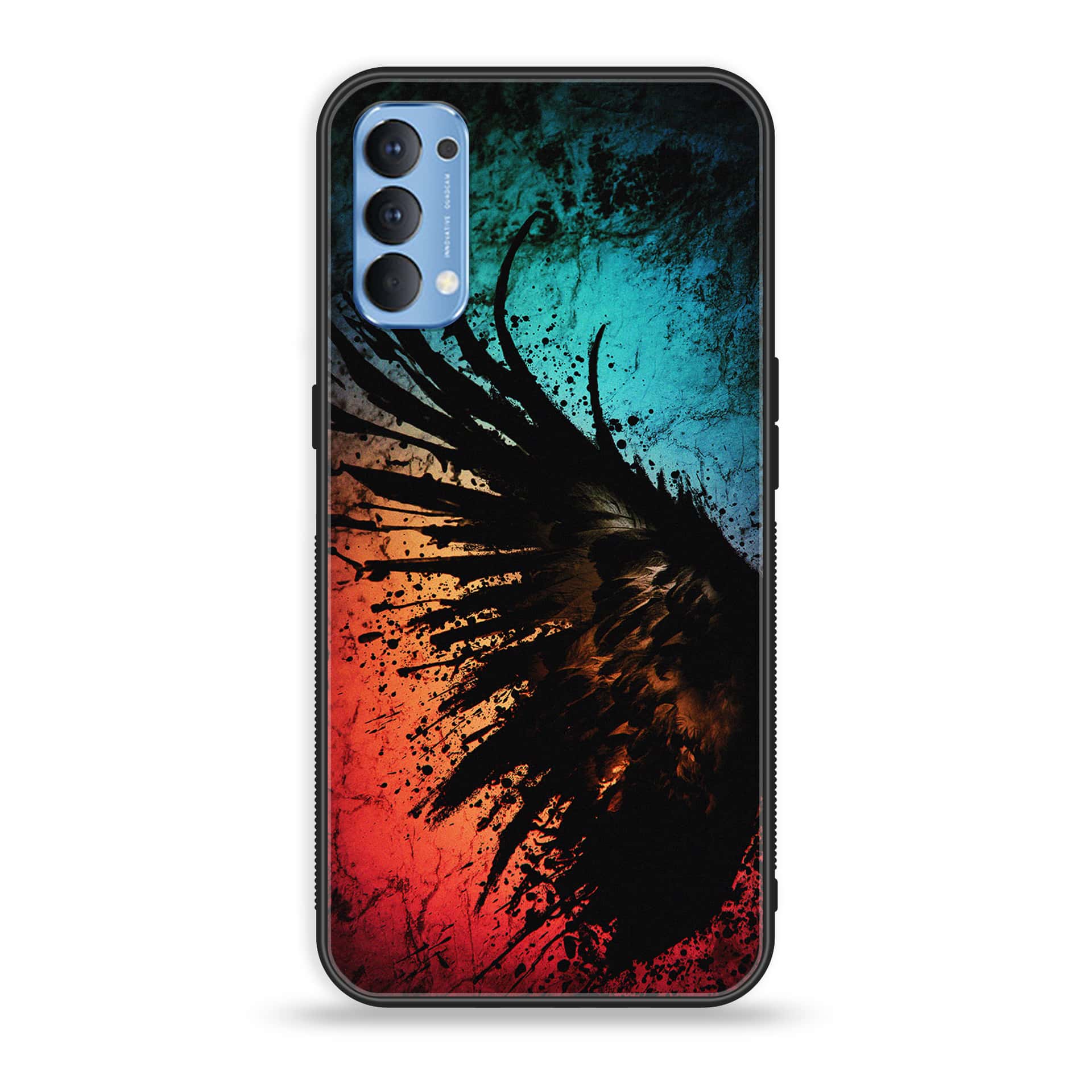 Oppo Reno 4 4G Angel Wings 2.0 Series  Premium Printed Glass soft Bumper shock Proof Case