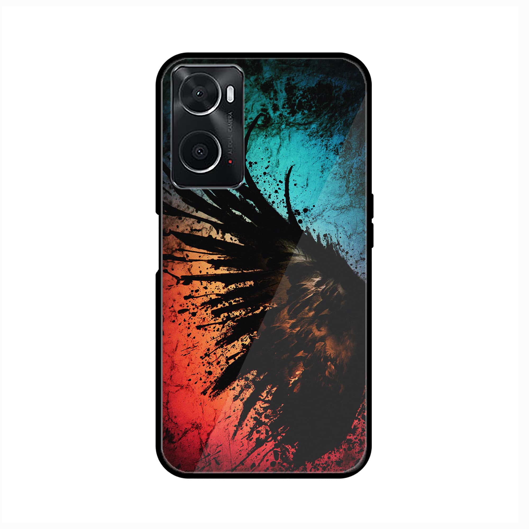 Oppo A36 Angel Wings 2.0  Premium Printed Glass soft Bumper shock Proof Case