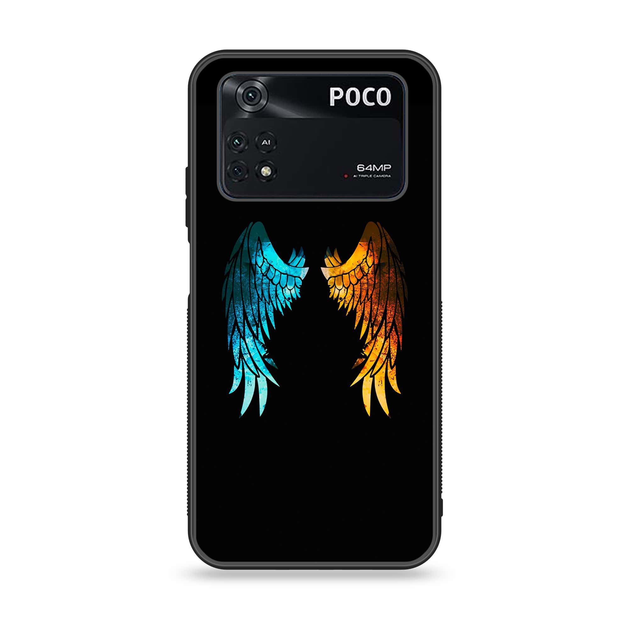 Xiaomi Poco M4 Pro 4G - Angel Wings 2.0 Series - Premium Printed Glass soft Bumper shock Proof Case