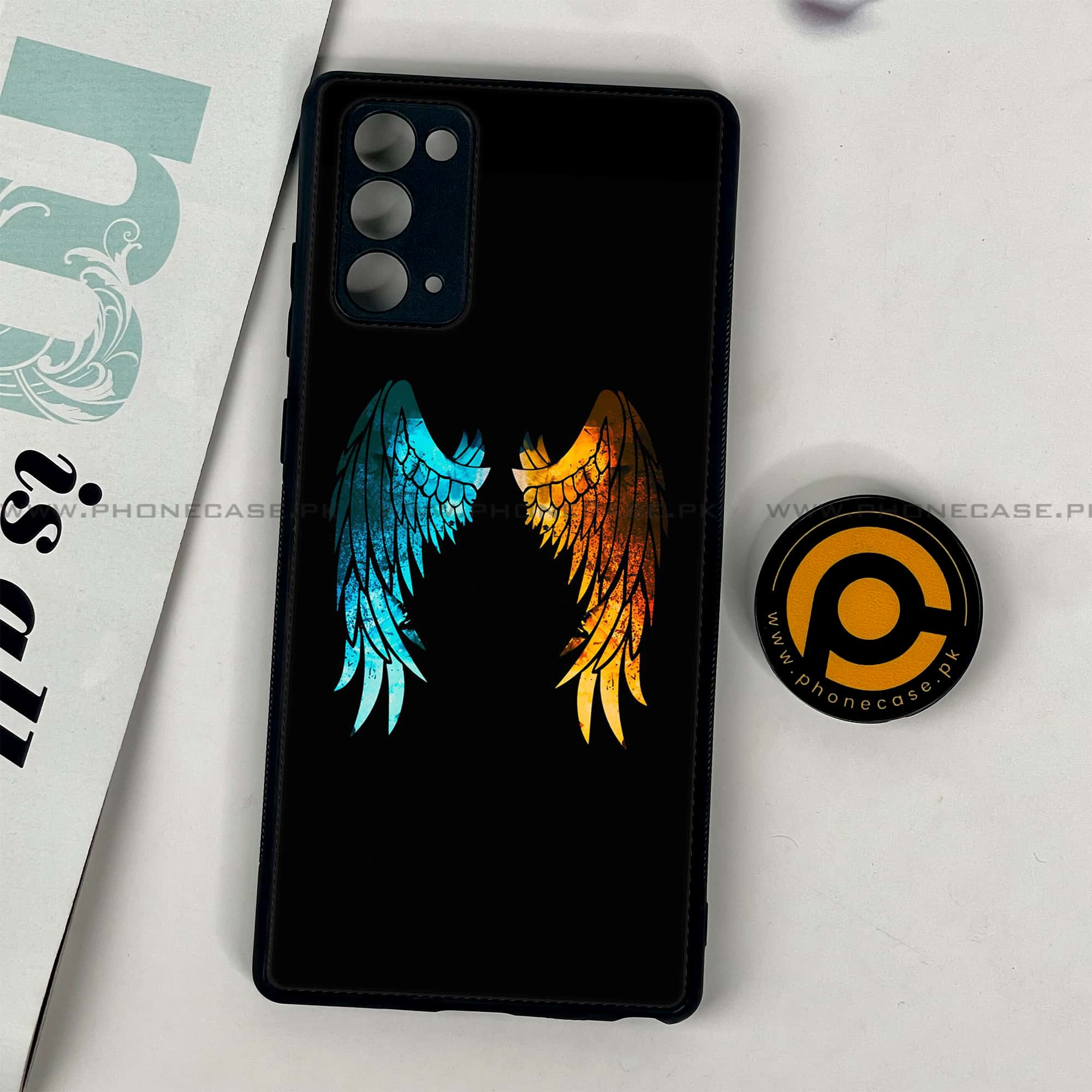 Samsung Galaxy Note 20 - Angel Wings 2.0 Series - Premium Printed Glass soft Bumper shock Proof Case