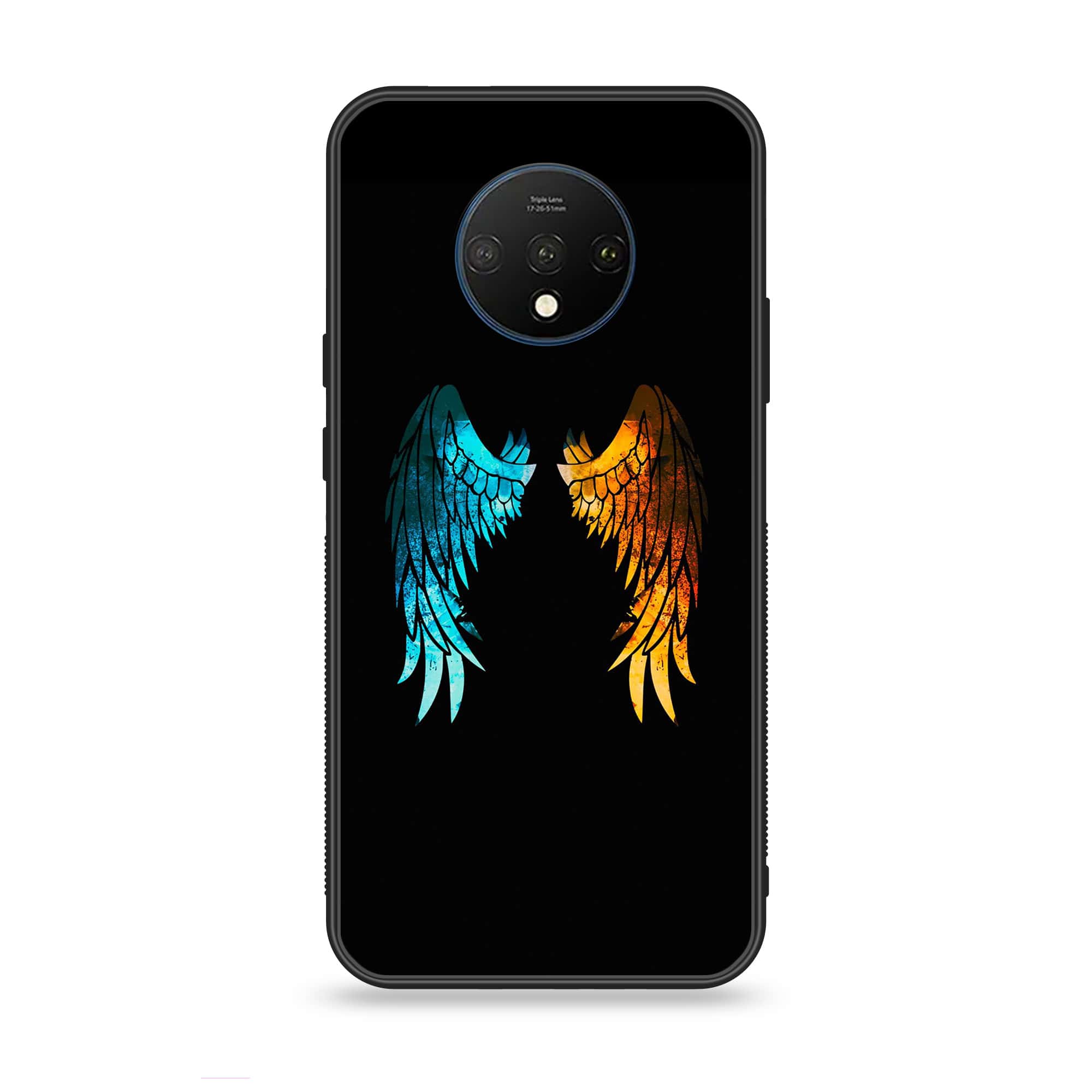 OnePlus 7T - Angel Wings 2.0 Series - Premium Printed Glass soft Bumper shock Proof Case