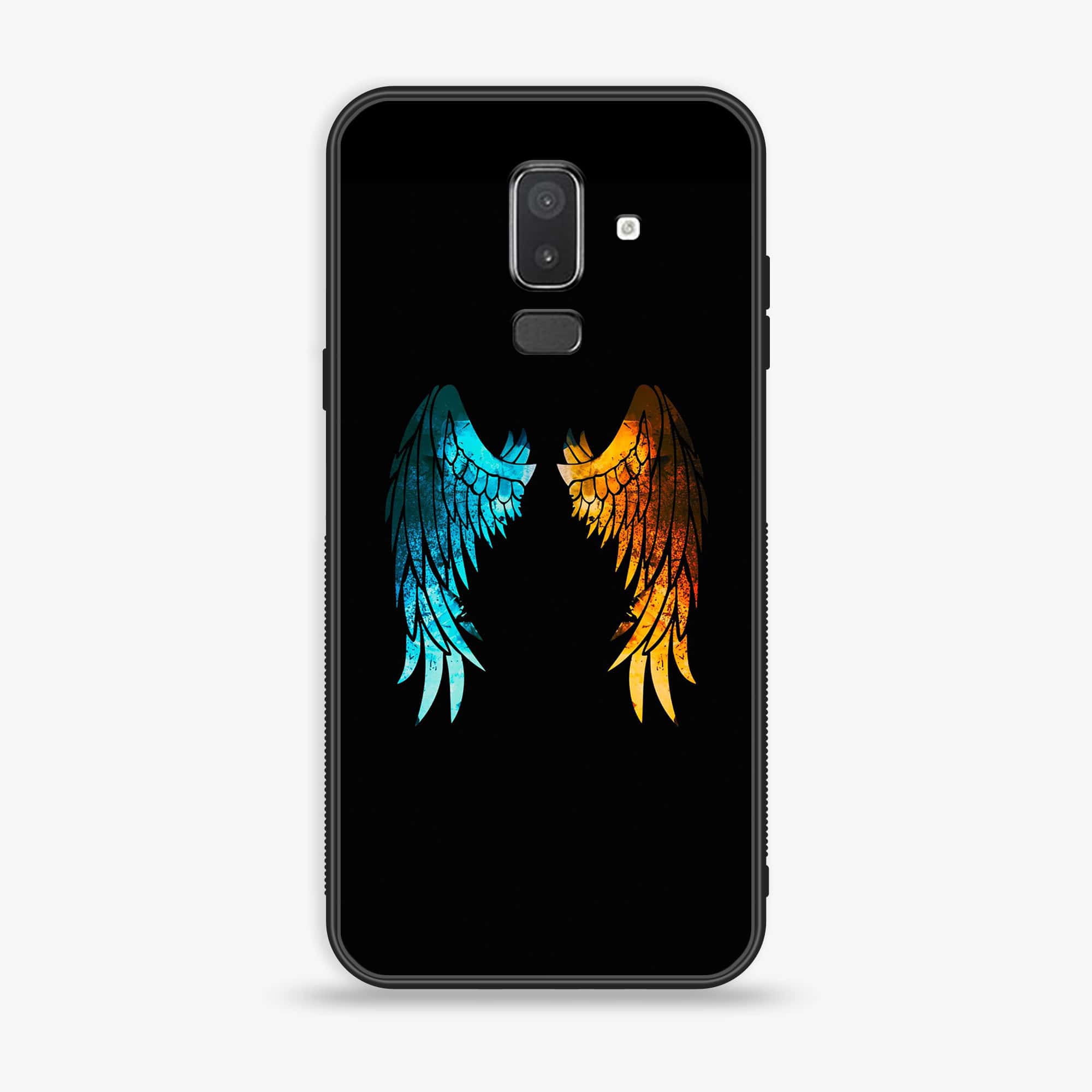 Samsung Galaxy J8 2018 - Angel Wings 2.0 Series - Premium Printed Glass soft Bumper shock Proof Case