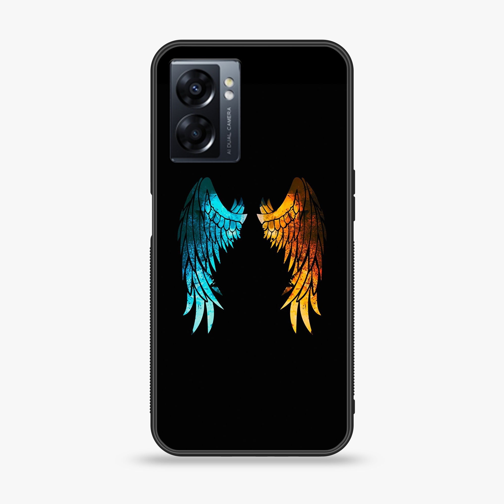Oppo A77 4G - Angel Wings 2.0 Series - Premium Metal Printed soft Bumper shock Proof Case