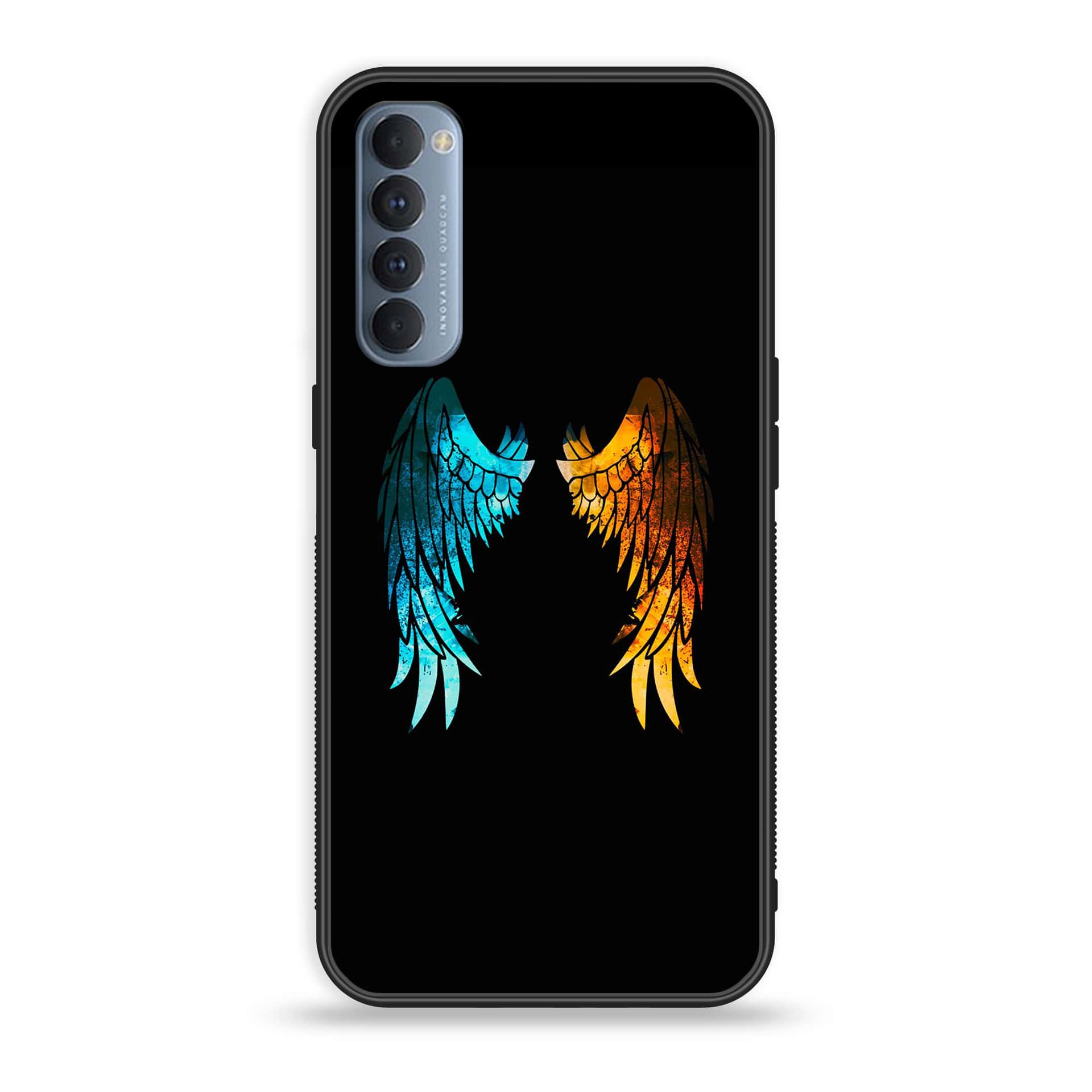Oppo Reno 4 Pro 4G Angel Wings 2.0 Series  Premium Printed Glass soft Bumper shock Proof Case