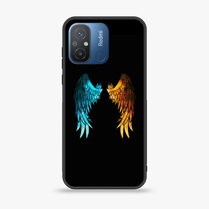 Xiaomi Redmi 12C - Angel Wings 2.0 Design 8- Premium Printed Glass soft Bumper shock Proof Case CS-46681