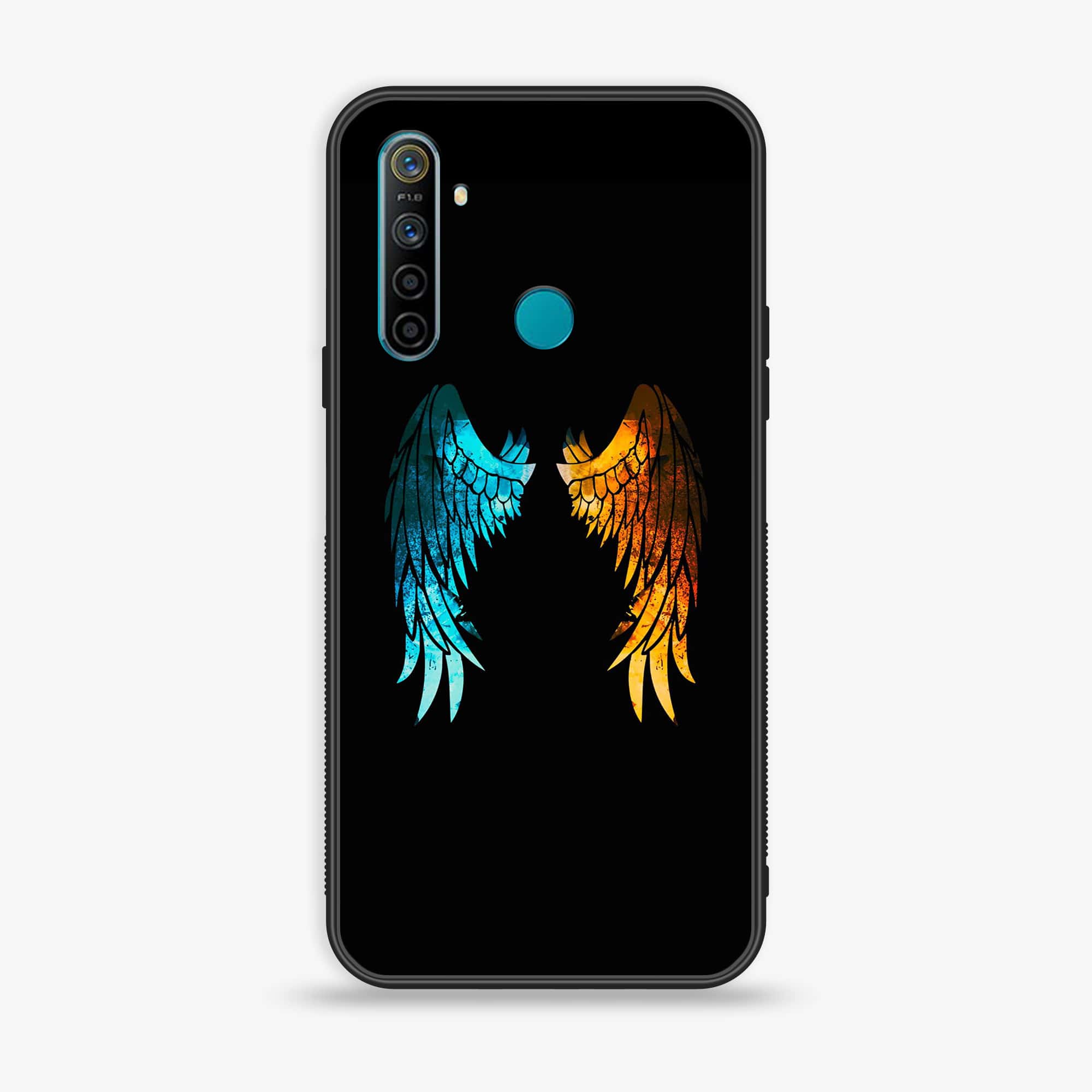 Realme 5 pro Angel Wings 2.0 Series Premium Printed Glass soft Bumper shock Proof Case