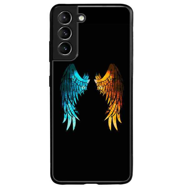 Galaxy S21 Plus - Angel Wings 2.0 Design 8  - Premium Metal Printed soft Bumper shock Proof Case  CS-38550