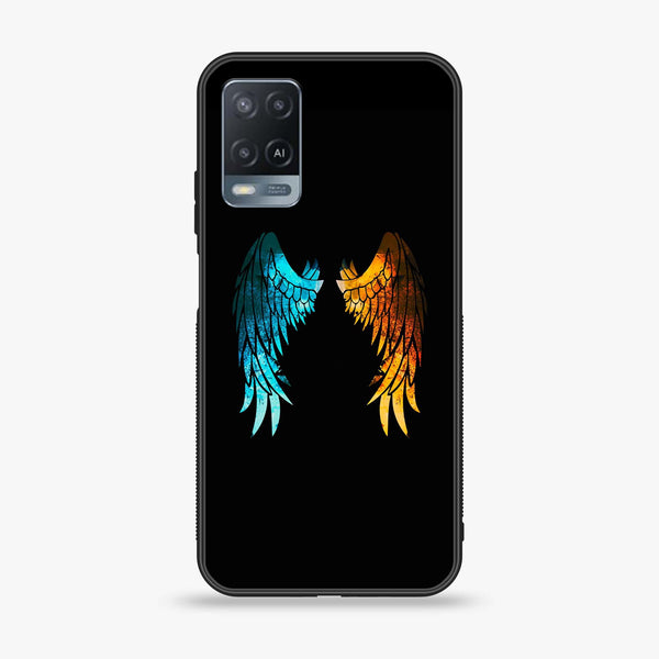 Oppo A54 - Angel Wings 2.0 Design 8  - Premium Printed Glass soft Bumper shock Proof Case  CS-26868