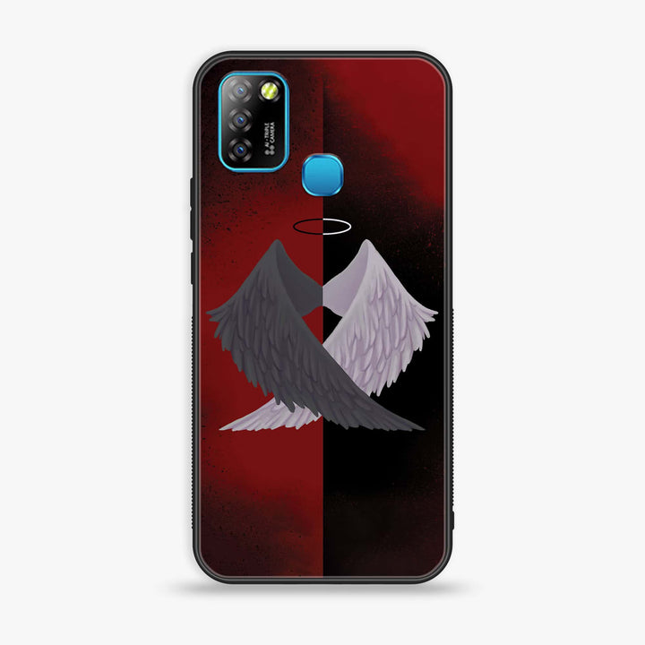 Infinix Hot 10 Lite/ Smart 5- Angel Wings 2.0 Design 7 - Premium Printed Glass soft Bumper shock Proof Case CS-8752