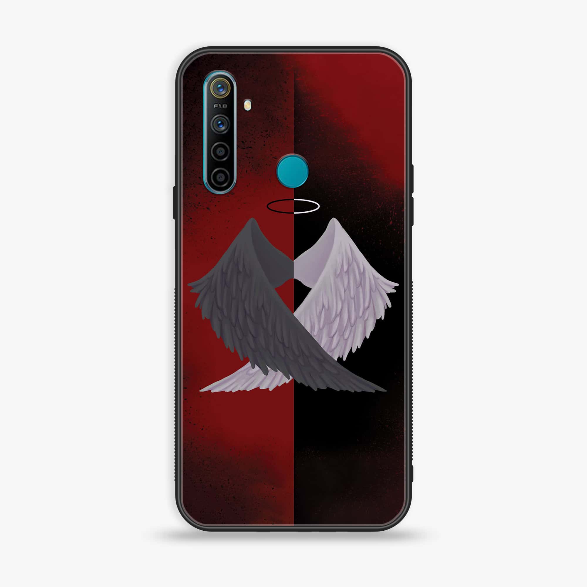 Realme 5 pro Angel Wings 2.0 Series Premium Printed Glass soft Bumper shock Proof Case