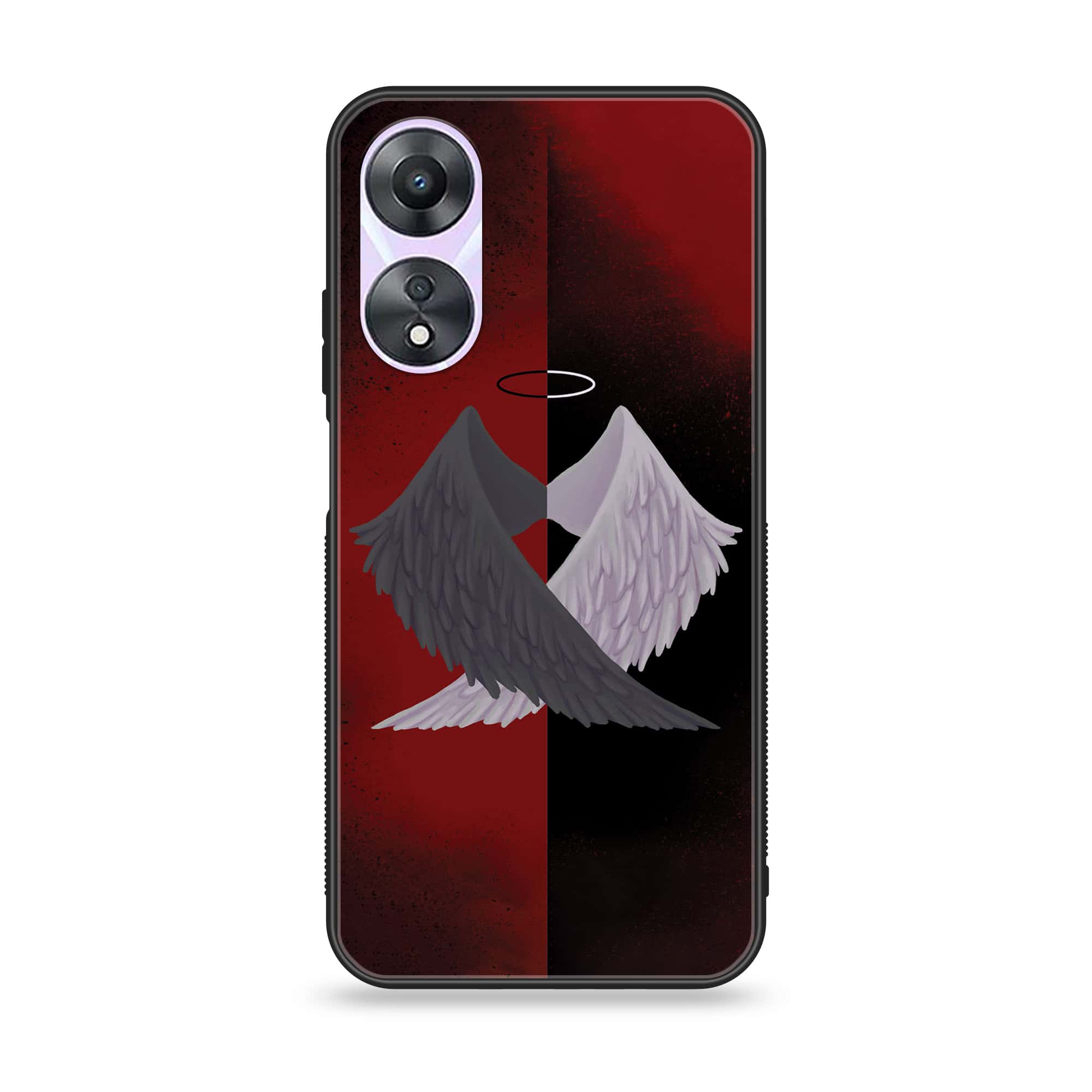 Oppo A78 4G - Angel Wings 2.0 Series - Premium Printed Glass soft Bumper shock Proof Case