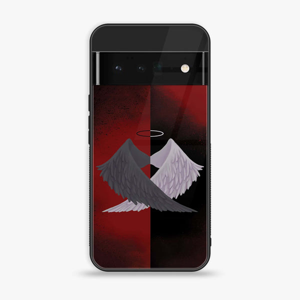 Google Pixel 6 - Angel Wings 2.0 Design 7 - Premium Printed Glass soft Bumper shock Proof Case CS-22359