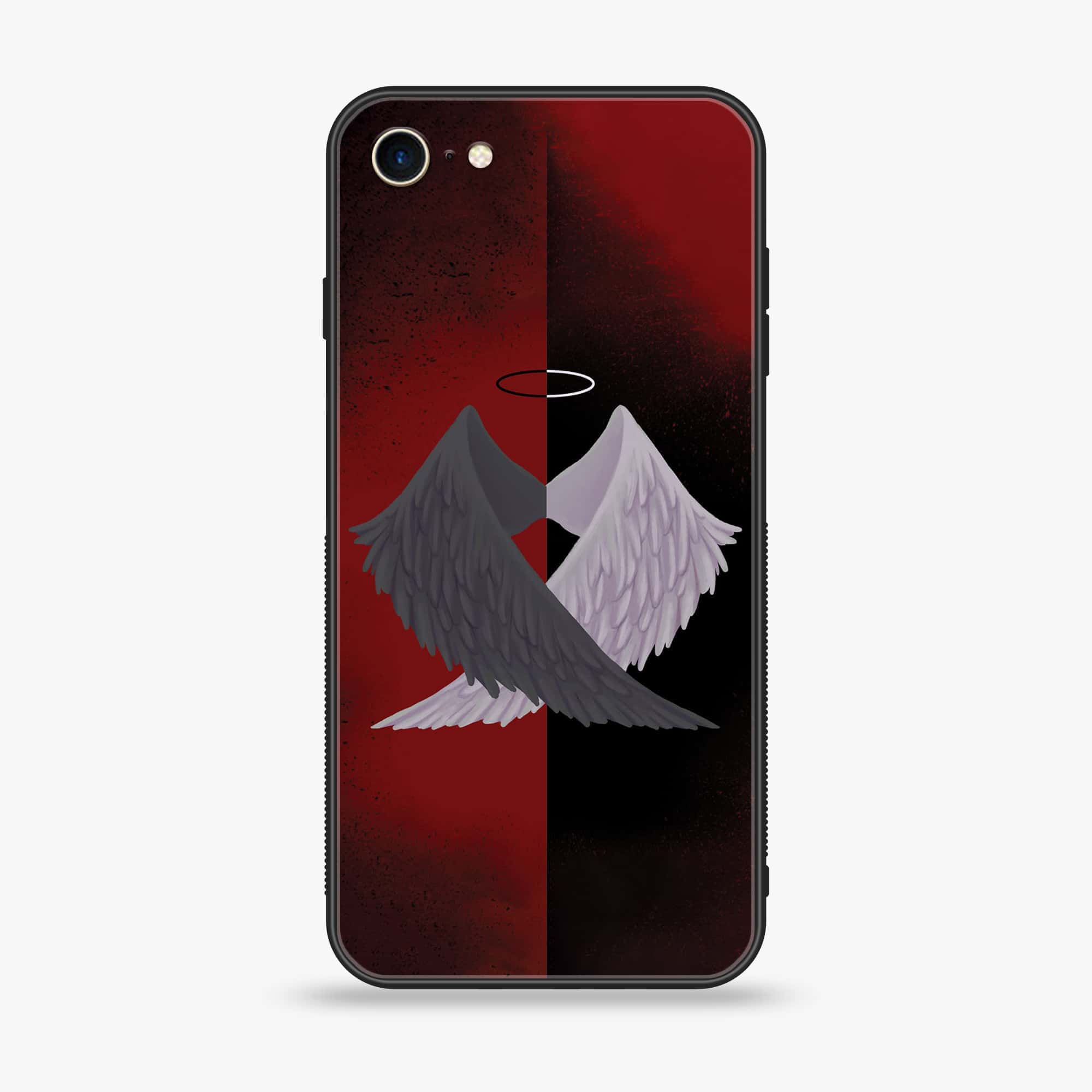 iPhone 8 - Angel wings 2.0 Series - Premium Printed Glass soft Bumper shock Proof Case