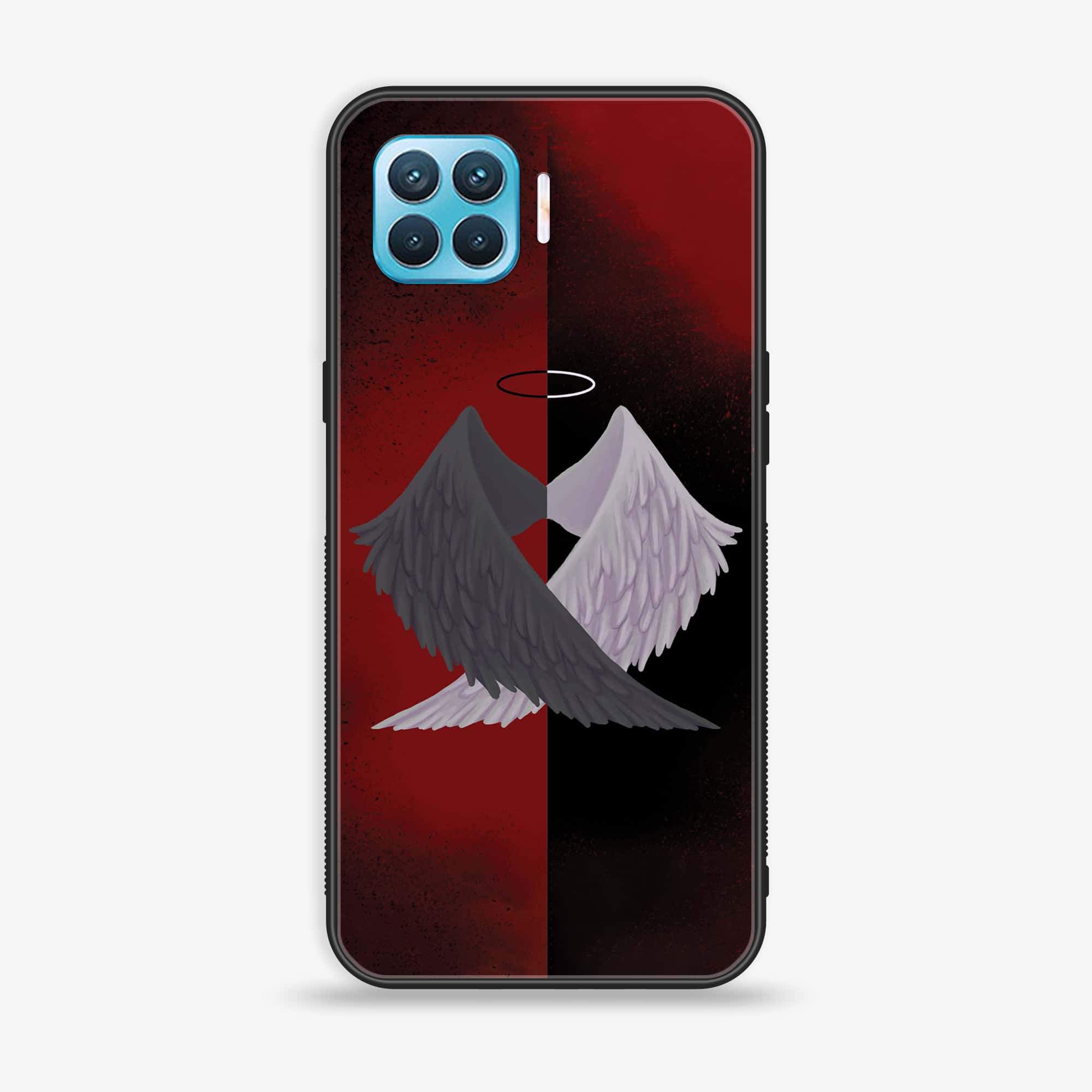 Oppo F17 Pro - Angel Wings 2.0 Series - Premium Printed Glass soft Bumper shock Proof Case