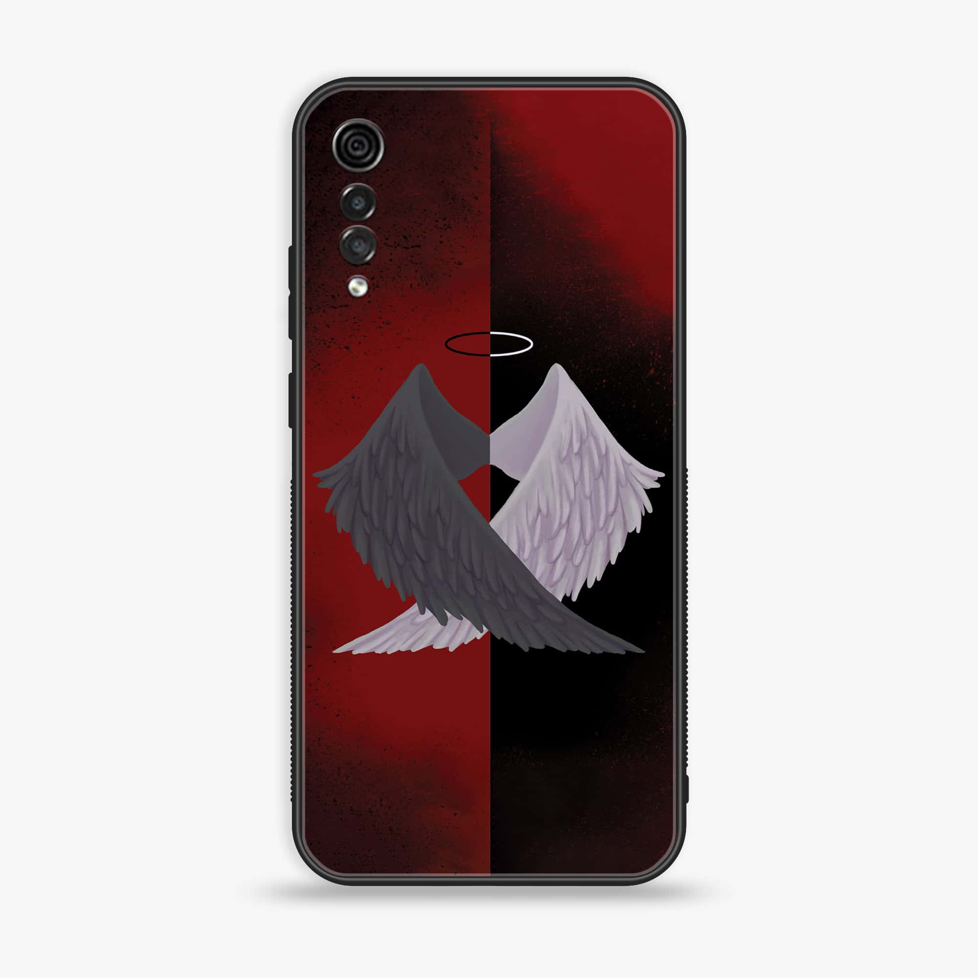 LG Velvet - Angel Wings 2.0 Series - Premium Printed Glass soft Bumper shock Proof Case