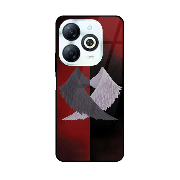 Infinix Smart 8 - Angel Wings 2.0 Series Design 7  - Premium Printed Glass soft Bumper shock Proof Case CS-21508