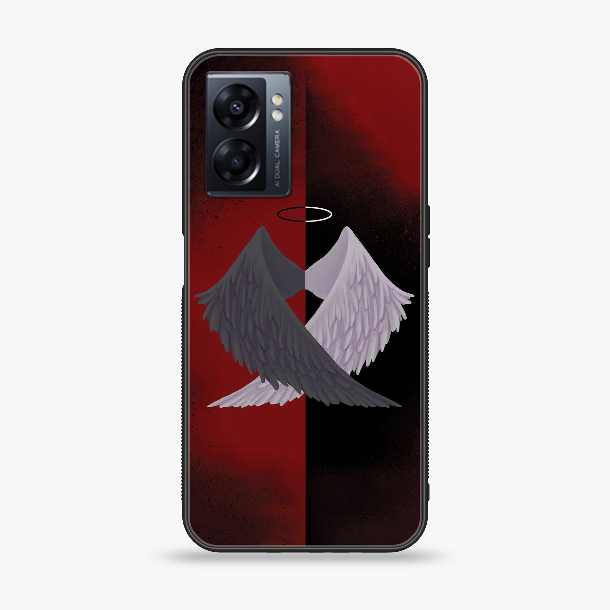 Oppo A77 4G - Angel Wings 2.0 Series - Premium Metal Printed soft Bumper shock Proof Case
