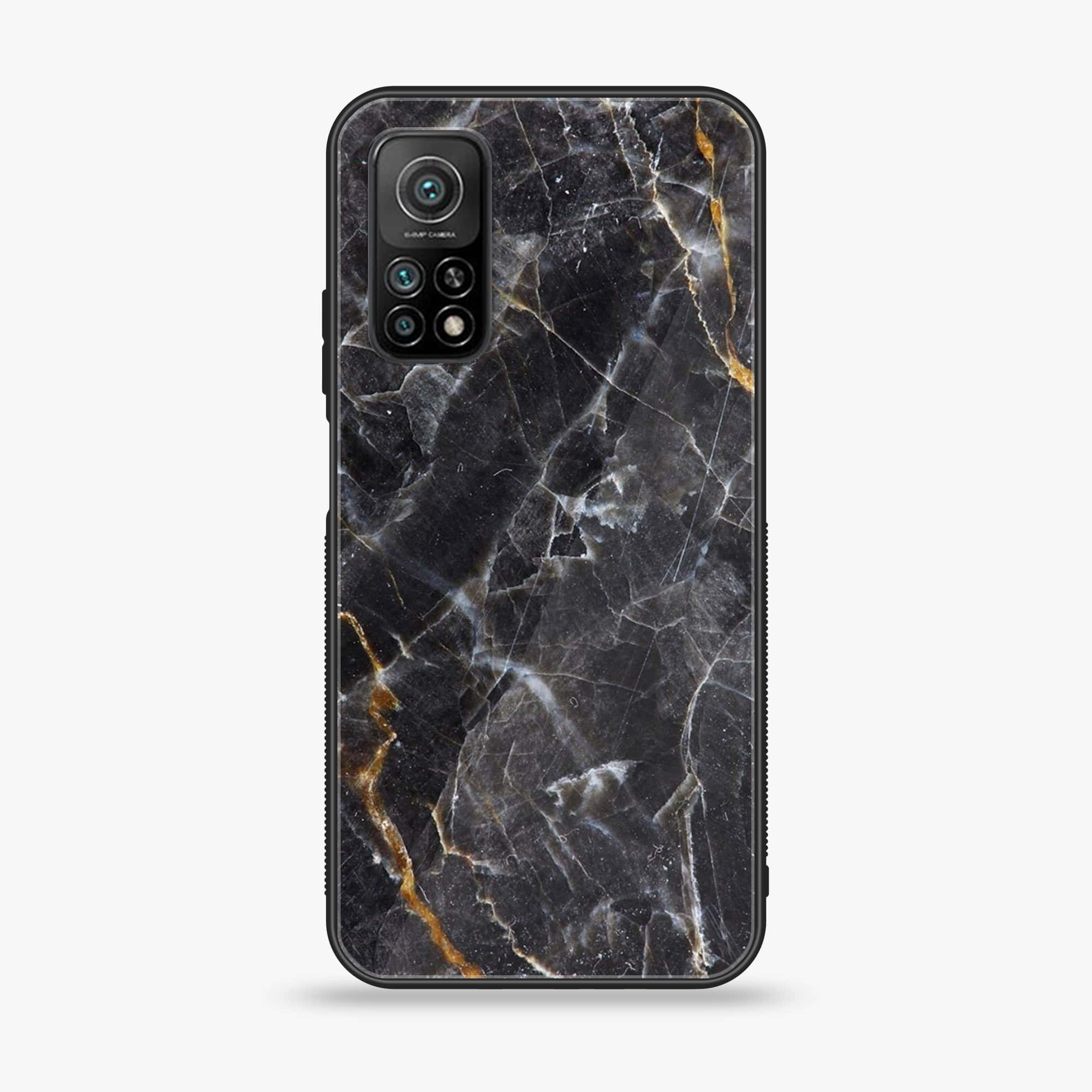 Xiaomi Mi 10T Black Marble V 2.0 Series Premium Printed Glass soft Bumper shock Proof Case