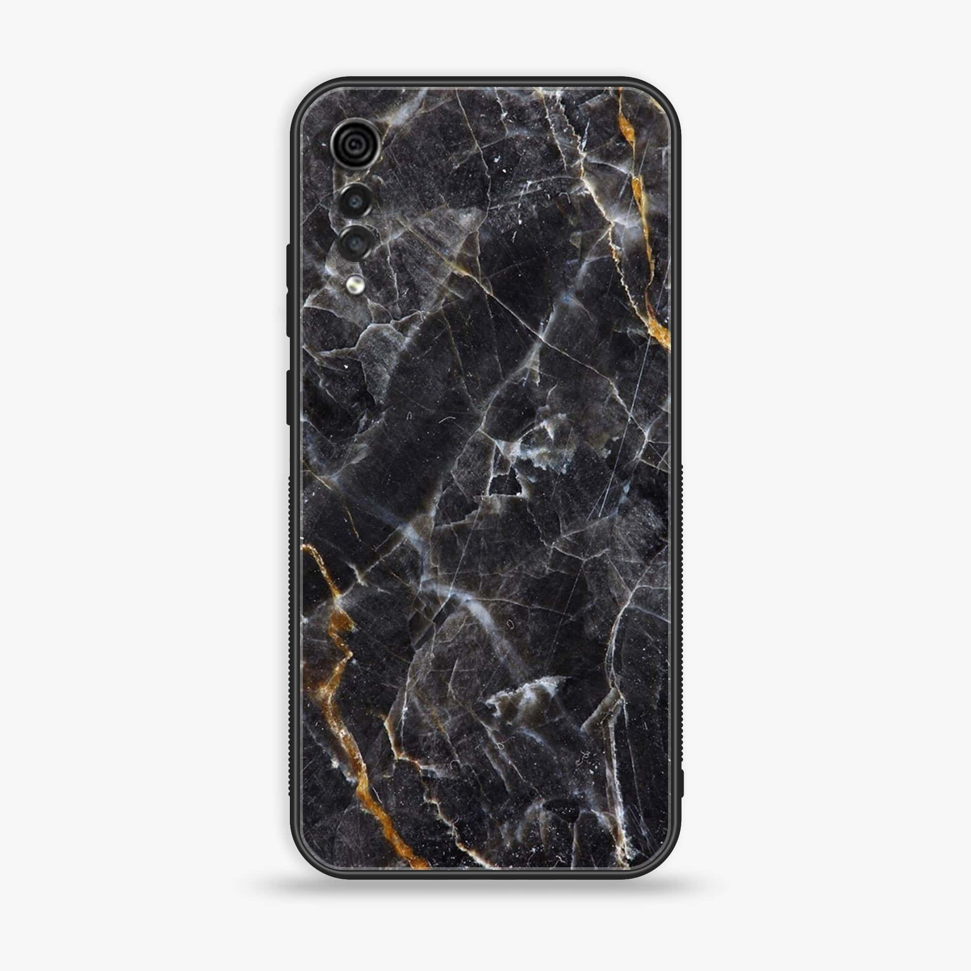 LG Velvet - Black Marble V 2.0 Series - Premium Printed Glass soft Bumper shock Proof Case