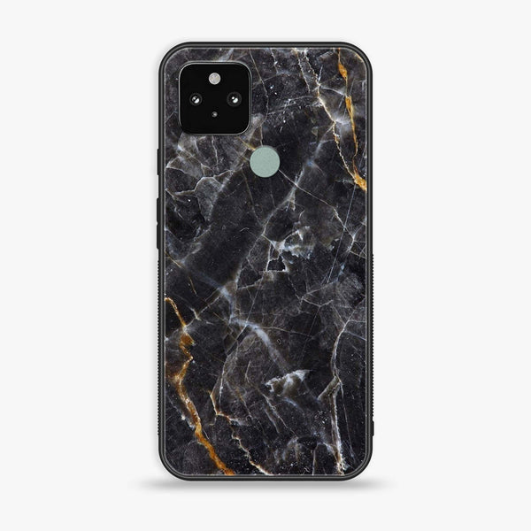 Google Pixel 5 - Black Marble V 2.0 Design 5 - Premium Metal Printed soft Bumper Shock Proof Case CS-11441