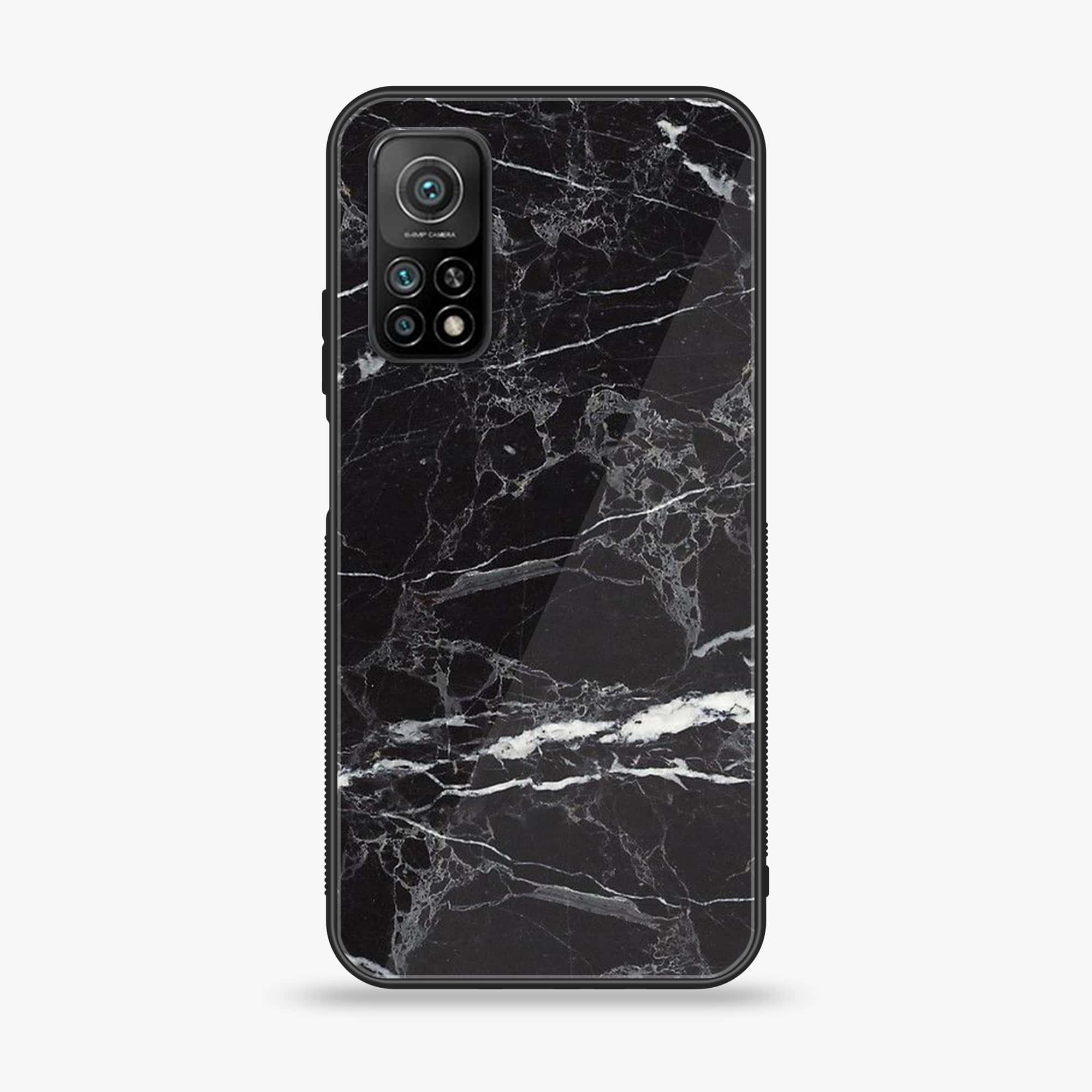 Xiaomi Mi 10T Black Marble V 2.0 Series Premium Printed Glass soft Bumper shock Proof Case