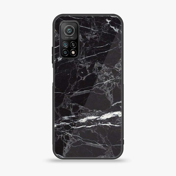 Xiaomi MI 10T / 10T Pro Black Marble V 2.0 Design 4-Premium Printed Glass soft Bumper shock Proof Case CS-27273