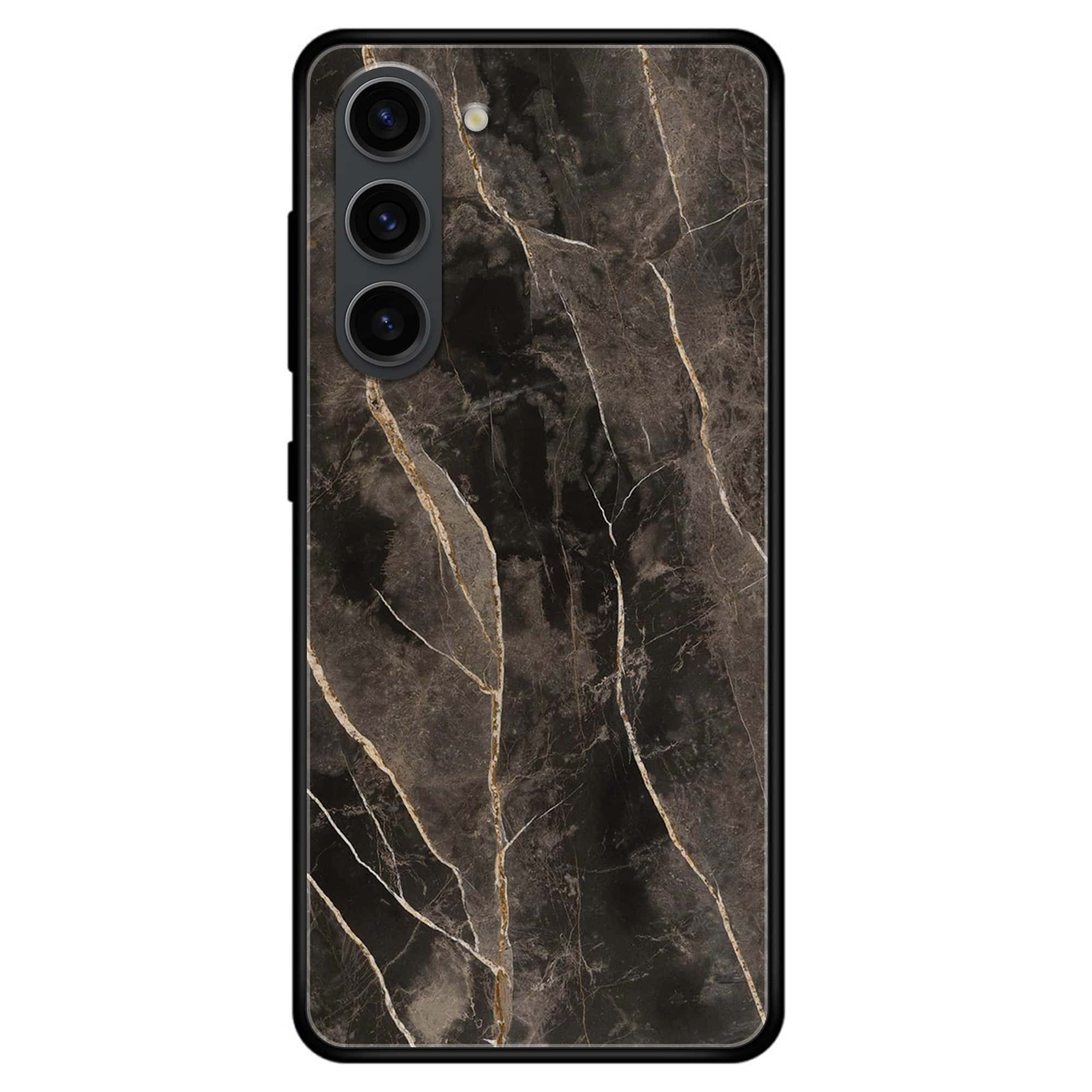 Samsung Galaxy S23 Plus - Black Marble V 2.0 Series - Premium Printed Glass soft Bumper shock Proof Case
