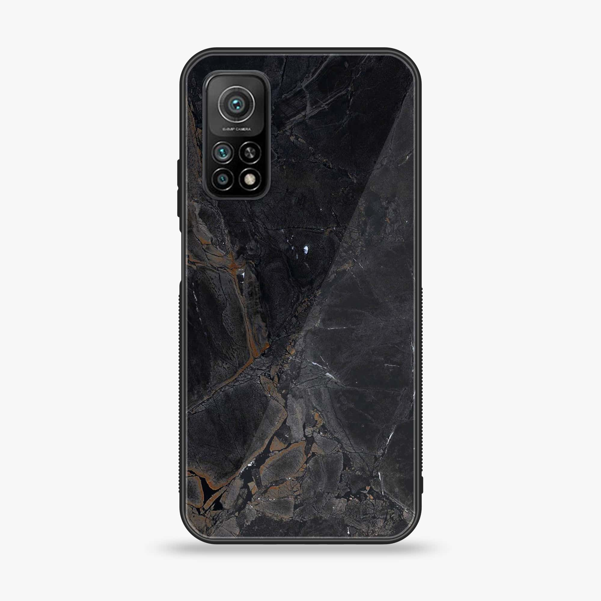 Xiaomi Mi 10T Black Marble V 2.0 Series Premium Printed Glass soft Bumper shock Proof Case