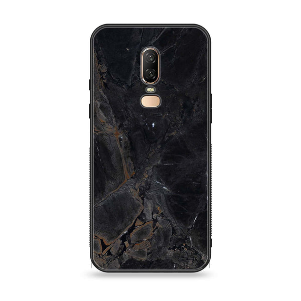 OnePlus 6 - Black Marble V 2.0 Design 2 - Premium Printed Glass soft Bumper shock Proof Case CS-20507