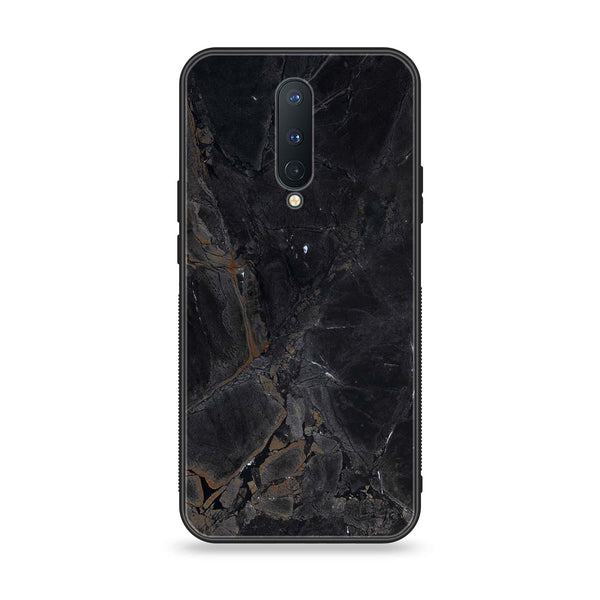 OnePlus 8 - Black Marble V 2.0 Design 2 - Premium Printed Glass soft Bumper shock Proof Case CS-23905