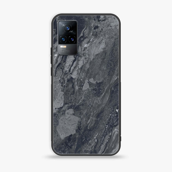 Vivo Y73 2021 - Black Marble V 2.0 Design 1 - Premium Printed Glass soft Bumper shock Proof Case CS-17730