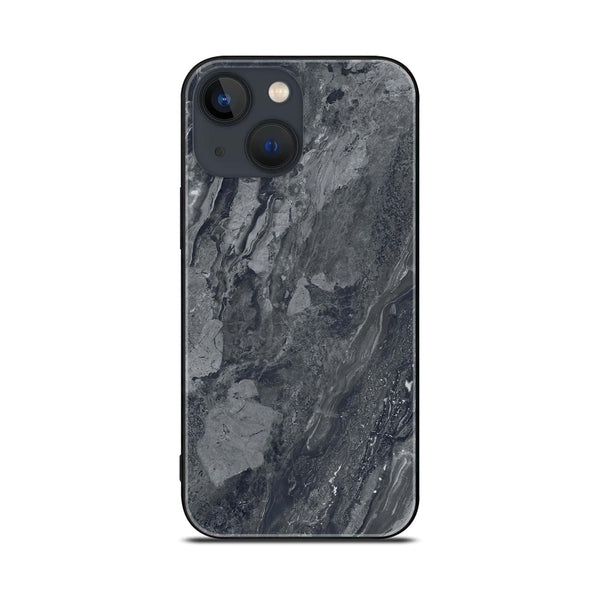 iPhone 13 Mini - Black Marble V 2.0 - Premium Printed Glass soft Bumper shock Proof Case