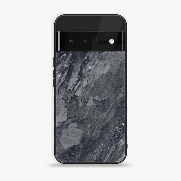 Google Pixel 6 - Black Marble V 2.0 Series - Premium Printed Glass soft Bumper shock Proof Case